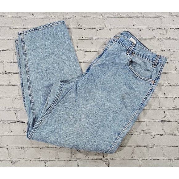 Vintage 90s Levis 550 Jeans Light Blue Relaxed Fit Made in USA MENS SIZE 42X30 - Picture 7 of 11